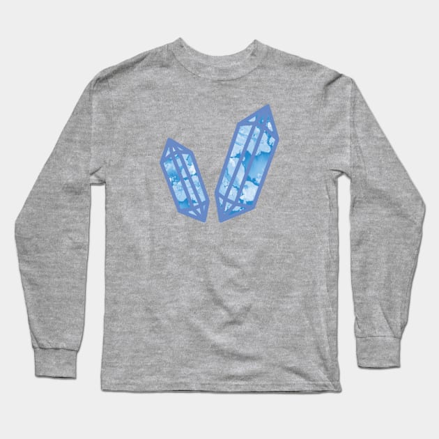 Blue Crystals Long Sleeve T-Shirt by Ezzie